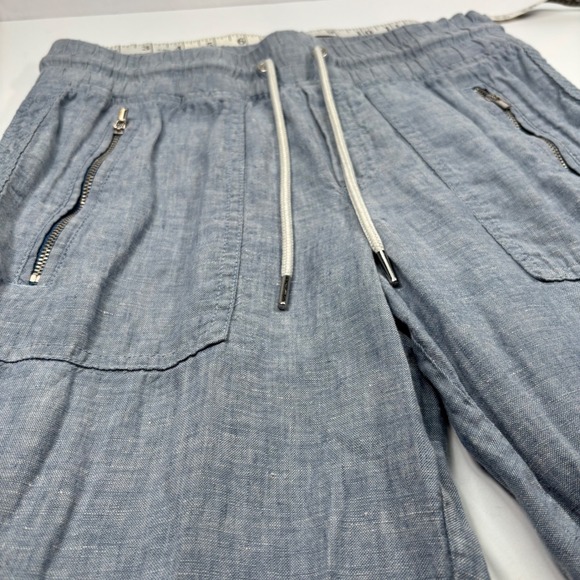 Athleta Pants - Athleta Women 2 Cabo Linen Jogger Blue Smocked Waist Zipper Pockets Athleisure